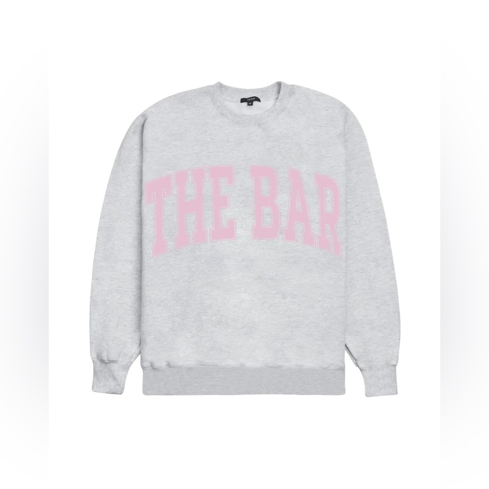 THE BAR VARSITY SWEATSHIRT- BLUSH/HEATHER GREY